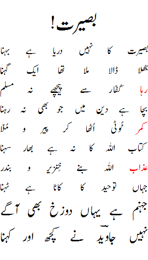 baseerat-Poem by Javed Javed